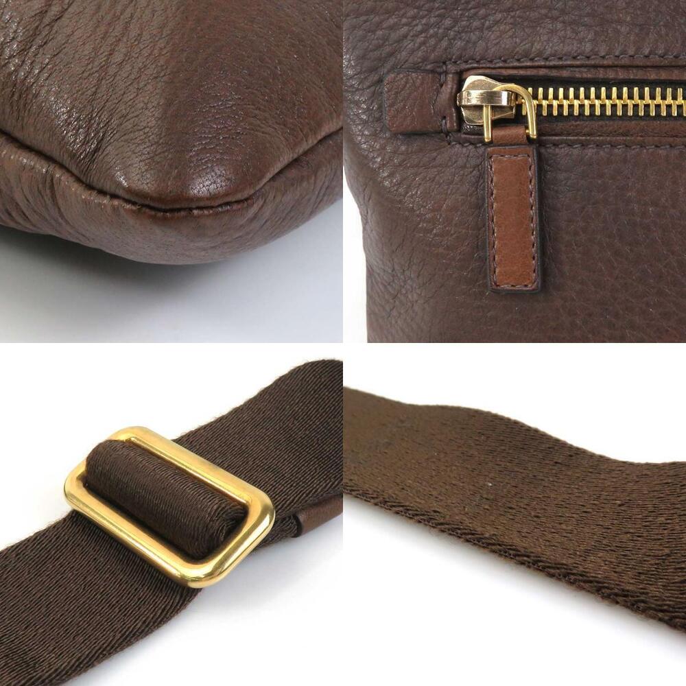 Prada leather gold shoulder brown crossbody bag - Picture 3 of 4
